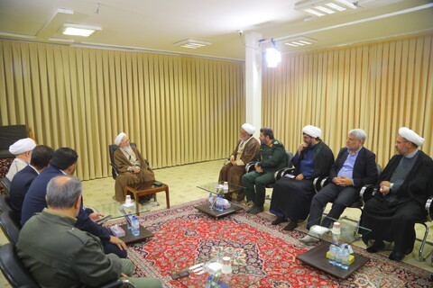 تصاویر / دیدار فرمانده سپاه محمد رسول الله تهران با آیت الله العظمی جوادی آملی