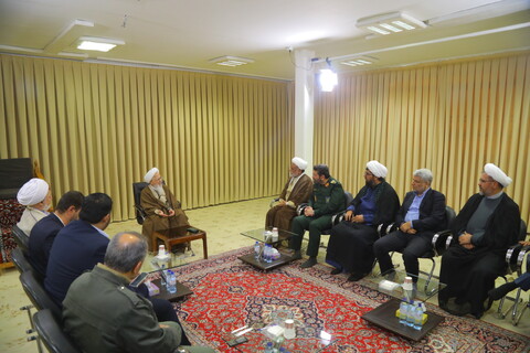 تصاویر / دیدار فرمانده سپاه محمد رسول الله تهران با آیت الله العظمی جوادی آملی
