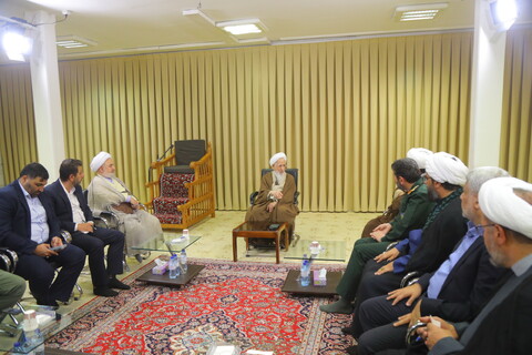 تصاویر / دیدار فرمانده سپاه محمد رسول الله تهران با آیت الله العظمی جوادی آملی