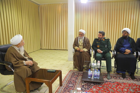 تصاویر / دیدار فرمانده سپاه محمد رسول الله تهران با آیت الله العظمی جوادی آملی