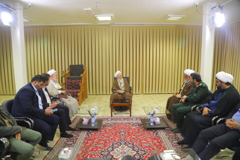 تصاویر / دیدار فرمانده سپاه محمد رسول الله تهران با آیت الله العظمی جوادی آملی