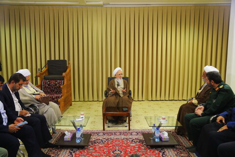 تصاویر / دیدار فرمانده سپاه محمد رسول الله تهران با آیت الله العظمی جوادی آملی