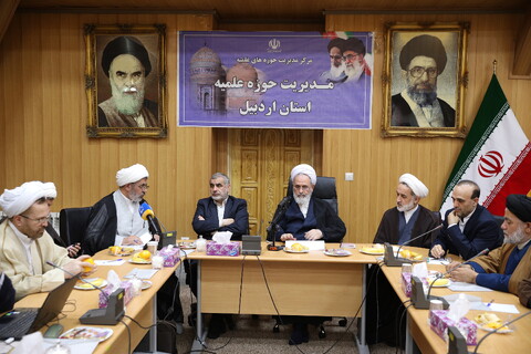 تصاویر/دیدار مدیران، معاونین و اساتید حوزه علمیه استان اردبیل با آیت الله اعرافی