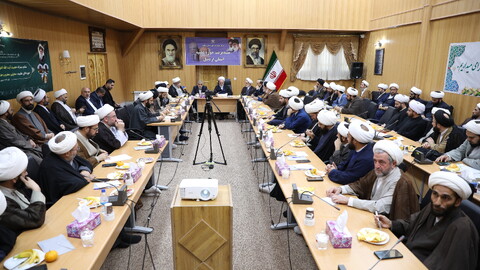 تصاویر/دیدار مدیران، معاونین و اساتید حوزه علمیه استان اردبیل با آیت الله اعرافی