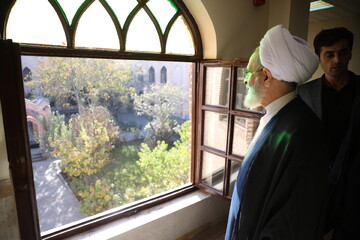 تصاویر/ حضور آیت الله اعرافی در کتابخانه و مرکز مدیریت حوزه علمیه اردبیل