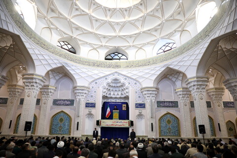 تصاویر/ حضور آیت الله اعرافی در نماز جمعه اردبیل با امامت