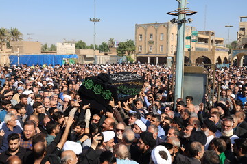 تصاویر/ آیین تشییع و تدفین پیکر مؤسس مدرسه علمیه امام جعفرصادق(ع) در اهواز