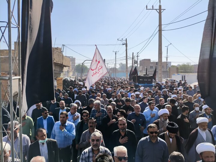 آیین تشییع و تدفین مؤسس مدرسه علمیه امام جعفرصادق(ع) در اهواز