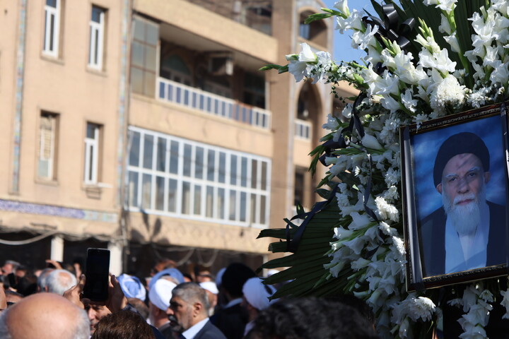 آیین تشییع و تدفین مؤسس مدرسه علمیه امام جعفرصادق(ع) در اهواز