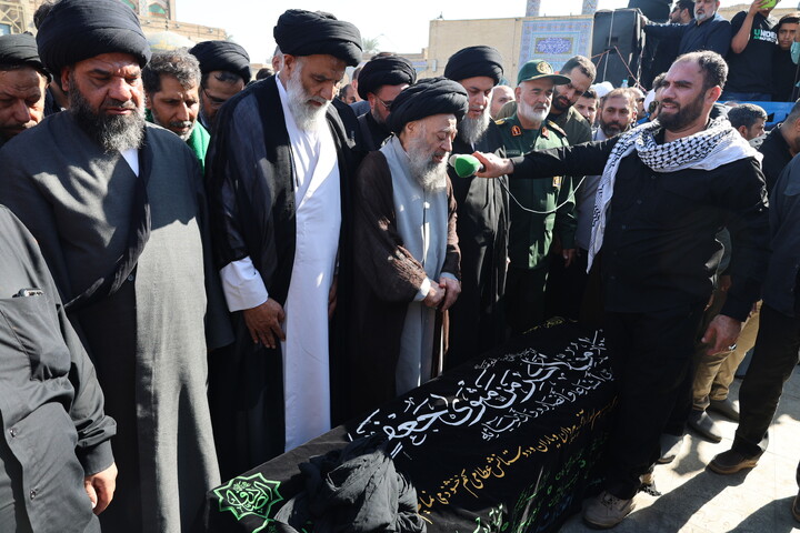 آیین تشییع و تدفین مؤسس مدرسه علمیه امام جعفرصادق(ع) در اهواز