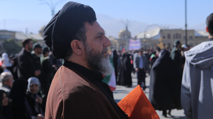 حضور طلاب و روحانیون در اجتماع ۱۳ آبان همدان