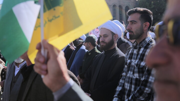 حضور طلاب و روحانیون در اجتماع ۱۳ آبان همدان