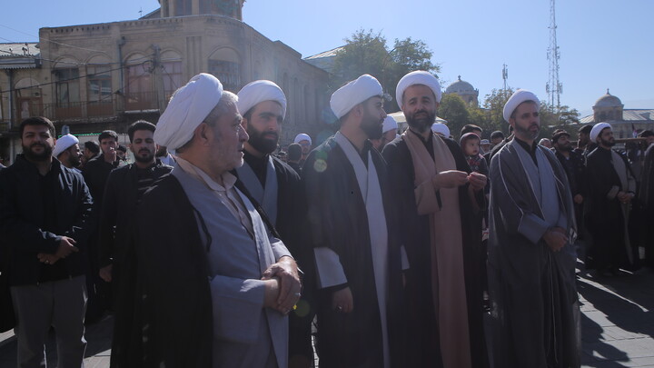 حضور طلاب و روحانیون در اجتماع ۱۳ آبان همدان