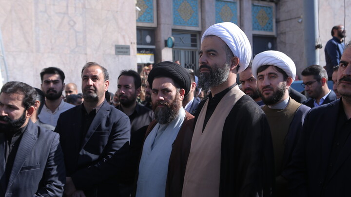 حضور طلاب و روحانیون در اجتماع ۱۳ آبان همدان