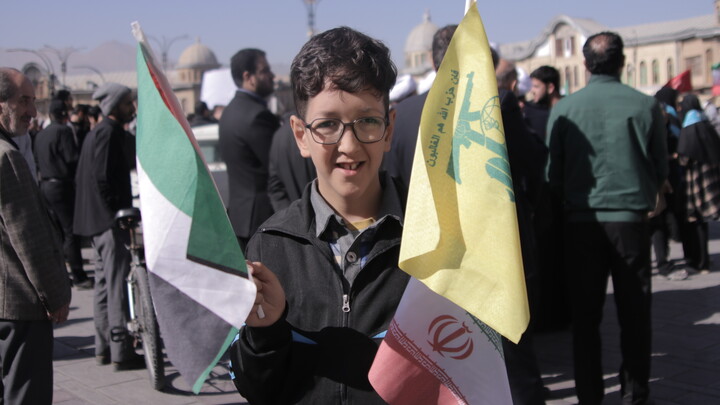 حضور طلاب و روحانیون در اجتماع ۱۳ آبان همدان