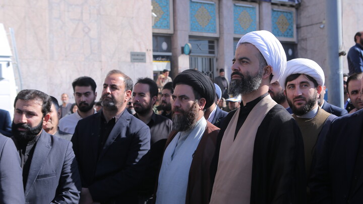 حضور طلاب و روحانیون در اجتماع ۱۳ آبان همدان