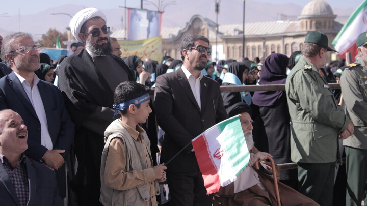 حضور طلاب و روحانیون در اجتماع ۱۳ آبان همدان