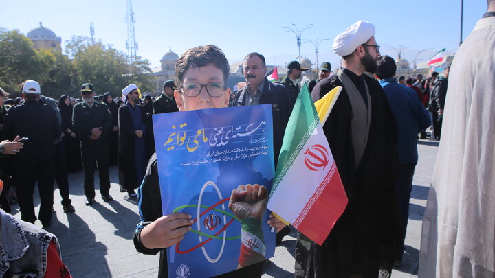 حضور طلاب و روحانیون در اجتماع ۱۳ آبان همدان