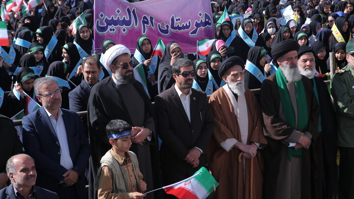 حضور طلاب و روحانیون در اجتماع ۱۳ آبان همدان