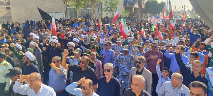 تصاویر/ راهپیمایی ۱۳ آبان در کنگان