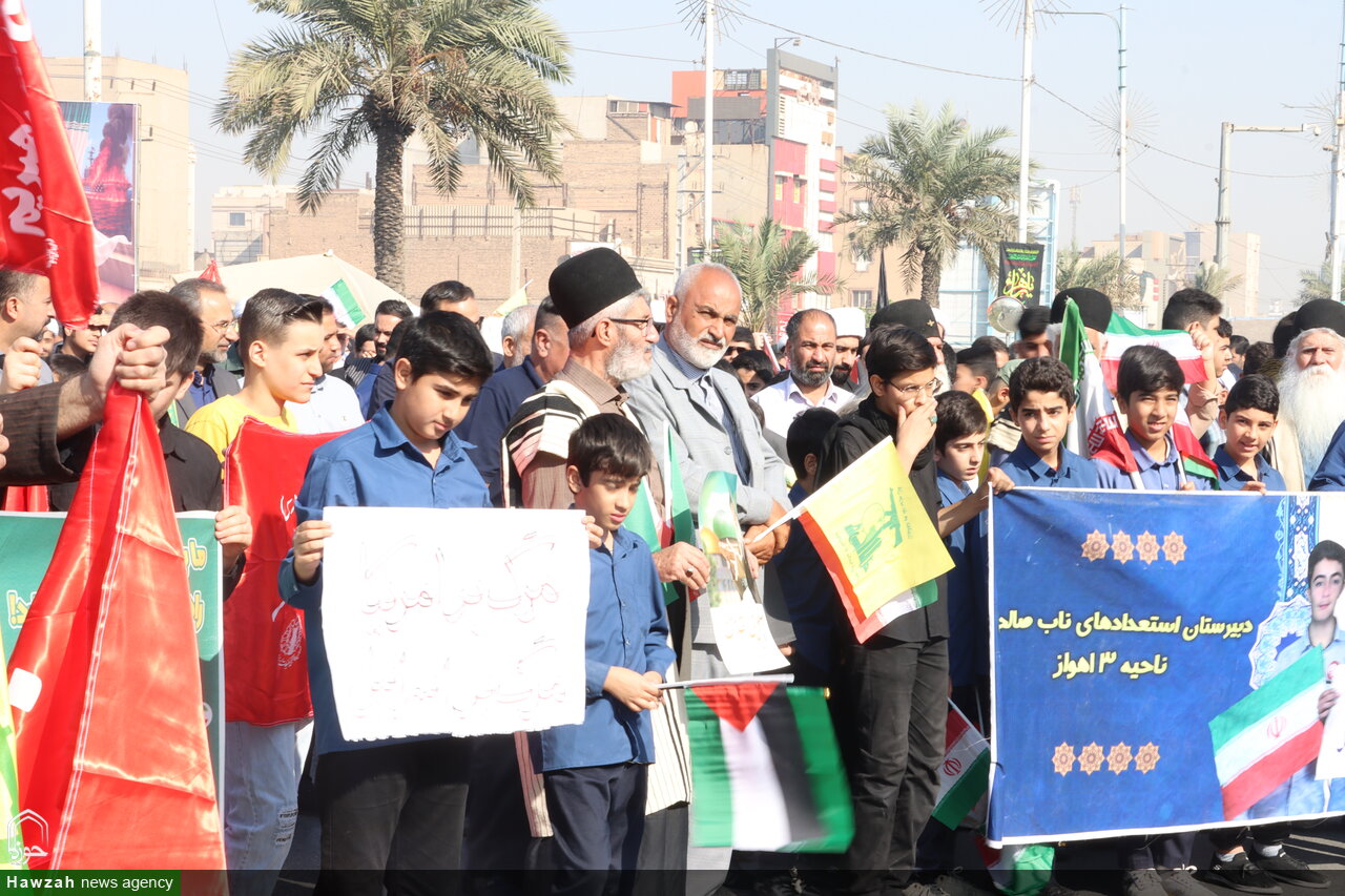 مردم اهواز فریاد استکبارستیزی در یوم الله ۱۳ آبان سر دادند