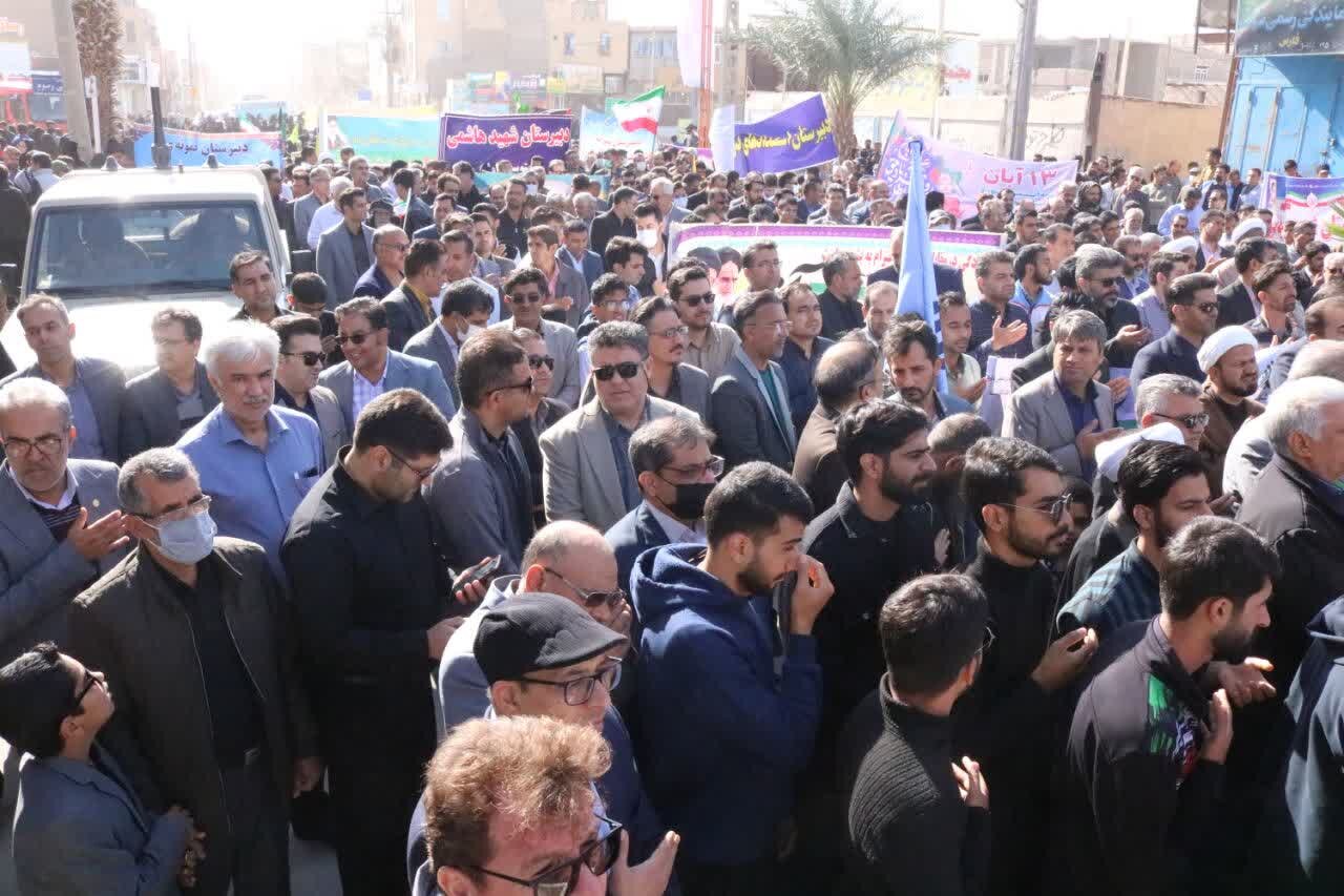 راهپیمایی ۱۳ آبان مردم ولایت مدار شهرستان زابل
