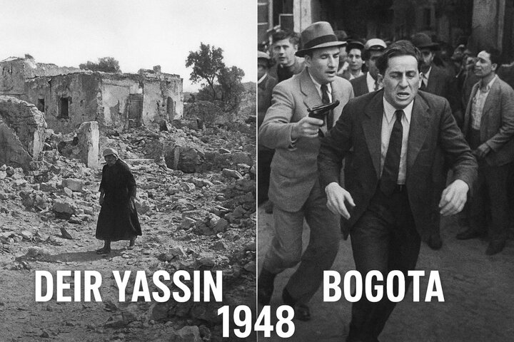 هم‌زمانی خون و عدالت؛ روزی که دیر یاسین و بوگوتا هر دو به آتش کشیده شدند