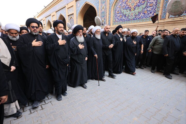 بمشاركة آية الله العظمى النجفي.. مسيرة فاطمية حاشدة تتحرك نحو حرم الإمام علي (عليه السلام) في النجف الأشرف