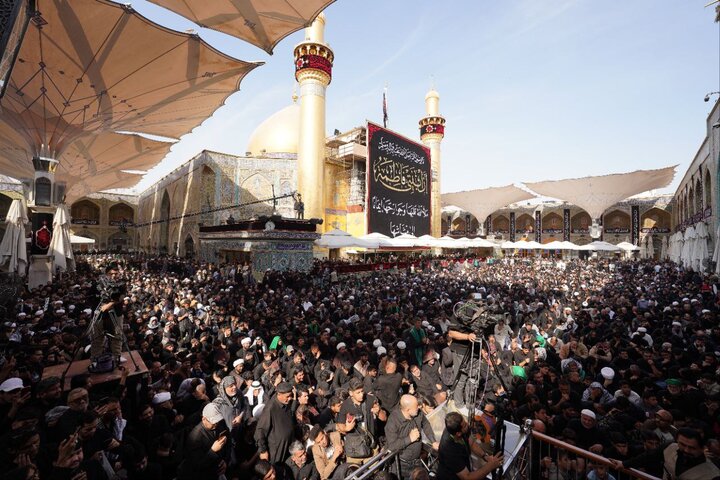 بمشاركة آية الله العظمى النجفي.. مسيرة فاطمية حاشدة تتحرك نحو حرم الإمام علي (عليه السلام) في النجف الأشرف