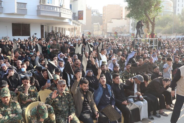 دسته‌ بزرگ عزاداری فاطمیه با حضور آیت‌الله العظمی بشیر حسین نجفی در نجف اشرف