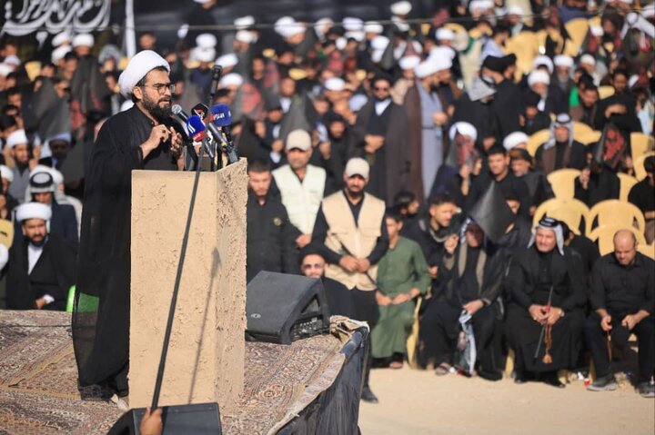 নাজাফে আশরাফে ফাতেমিয়া শোক মিছিলের দশম পর্বে হজরত আয়াতুল্লাহ আল-উজমা হাফিজ বশীর হুসাইন নাজাফি (দা.যি.ও) -এর অংশগ্রহণ