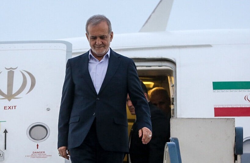 فیلم| ورود رئیس جمهور به فرودگاه سنندج