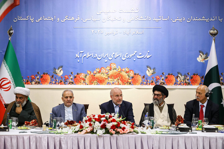 تصاویر/نشست صمیمی قالیباف با اندیشمندان دینی، اساتید دانشگاه و نخبگان سیاسی، فرهنگی و اجتماعی پاکستان - اسلام‌آباد