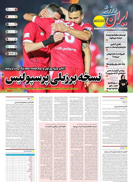 صفحه اول روزنامه‌های شنبه 17 آبان ماه