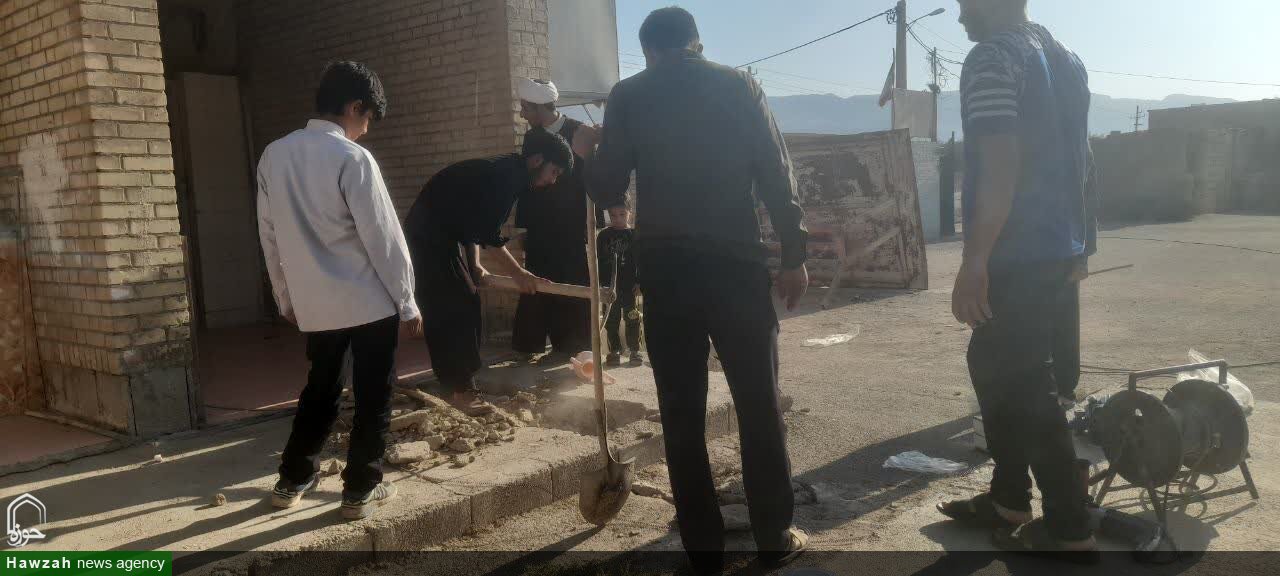 بازسازی مدرسه شایسته توسط گروه جهادی بسیج طلاب اندیکا+عکس