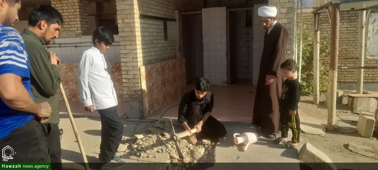 بازسازی مدرسه شایسته توسط گروه جهادی بسیج طلاب اندیکا+عکس