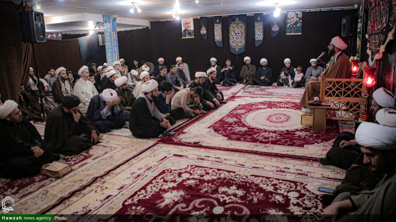 فیلم| برگزاری مراسم فاطمیه در مدرسه علمیه آیت‌الله دامغانی همدان