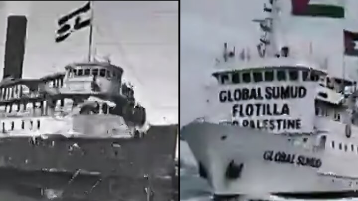 ویڈیو/ یہودی Exodus جہاز سے "صمود فلوٹیلا" تک کا سفر
