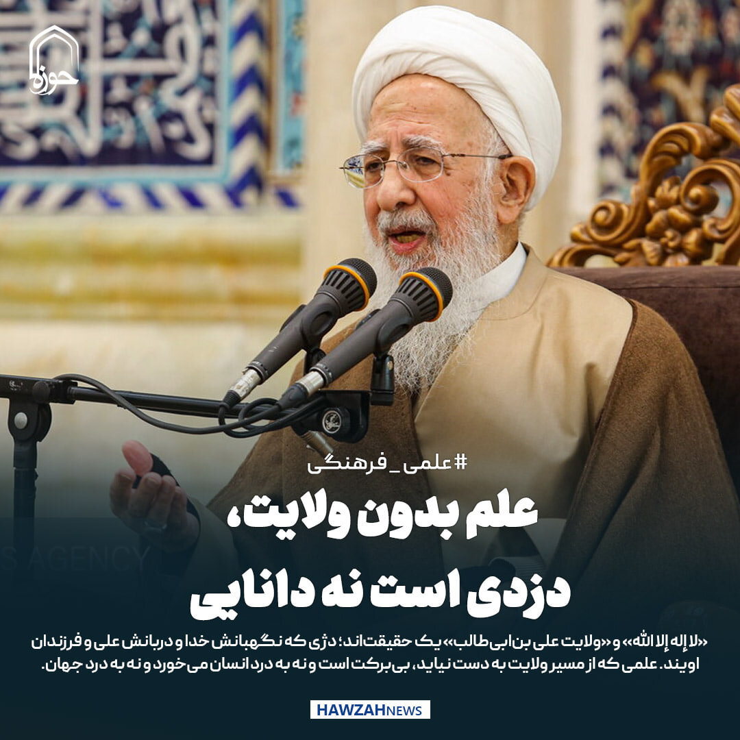 عکس نوشت| علم بدون ولایت، دزدی است نه دانایی