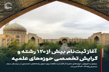 عکس نوشت|  آغاز ثبت‌نام بیش از ۱۲۰ رشته و گرایش تخصصی حوزه‌های علمیه