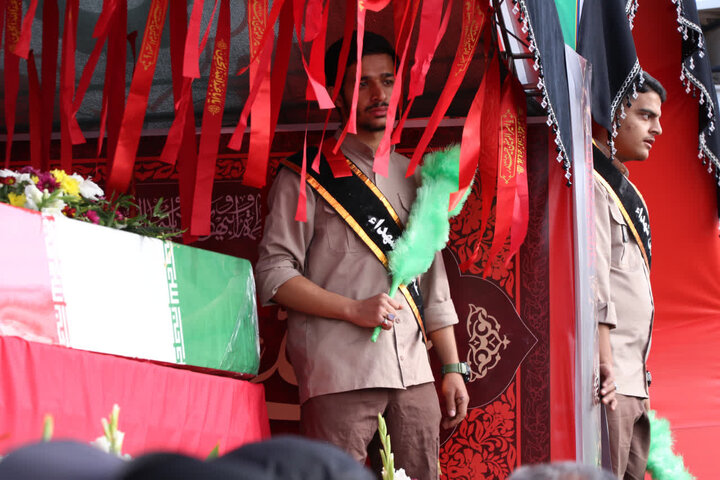 تصاویر/ مراسم استقبال از ۹ شهید گمنام در شهر کرمان