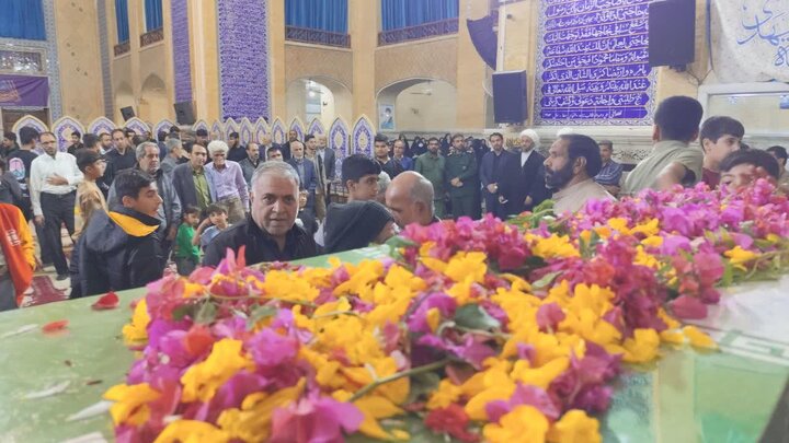 تصاویر/ پیکر پاک شهید گمنام دوران دفاع مقدس میهمان شهر بم