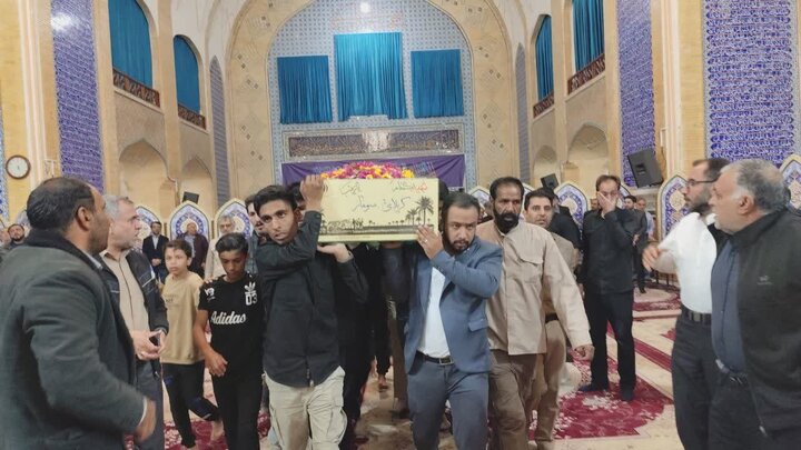 تصاویر/ پیکر پاک شهید گمنام دوران دفاع مقدس میهمان شهر بم