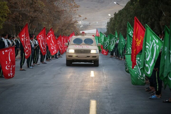تصاویر/استقبال از پیکر مطهر شهدای گمنام در آموزشگاه علمی تخصصی مالک اشتر فراجا اراک