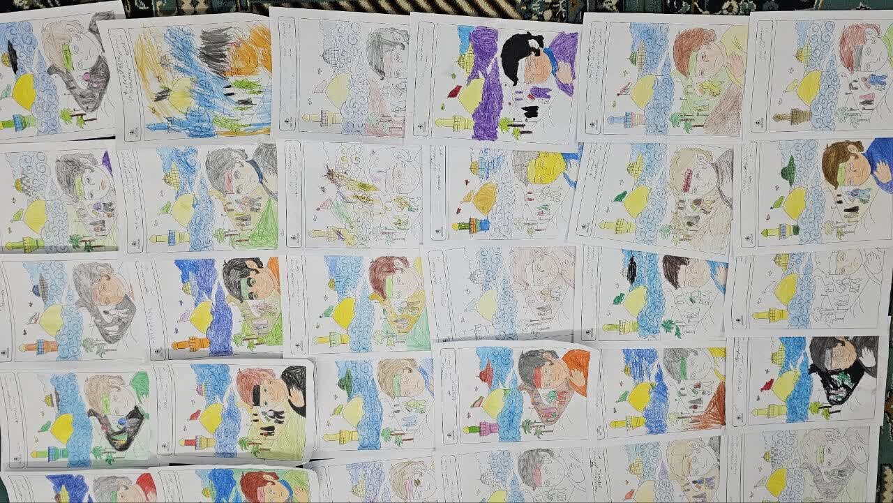 مسابقه نقاشی «علم در خدمت صلح» در کاشان برگزار شد +عکس