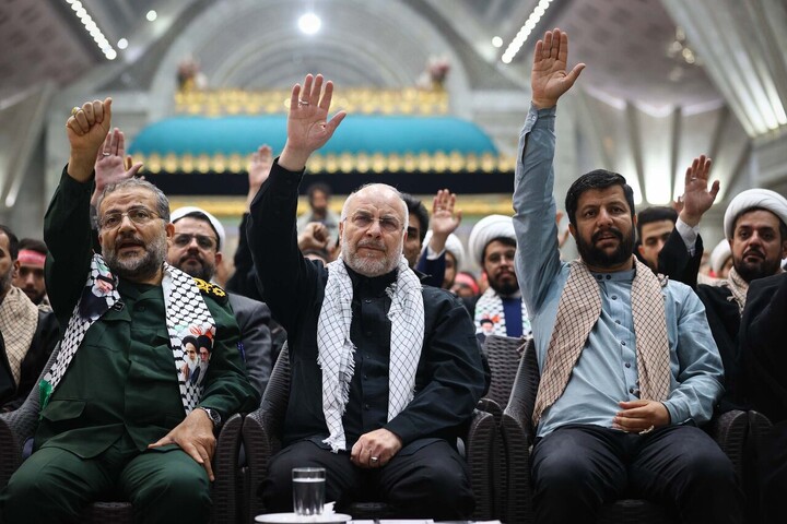 تصاویر/ گردهمایی دانشجویان و طلاب بسیجی با حضور قالیباف