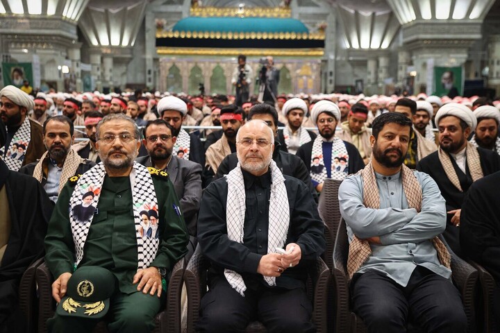 تصاویر/ گردهمایی دانشجویان و طلاب بسیجی با حضور قالیباف