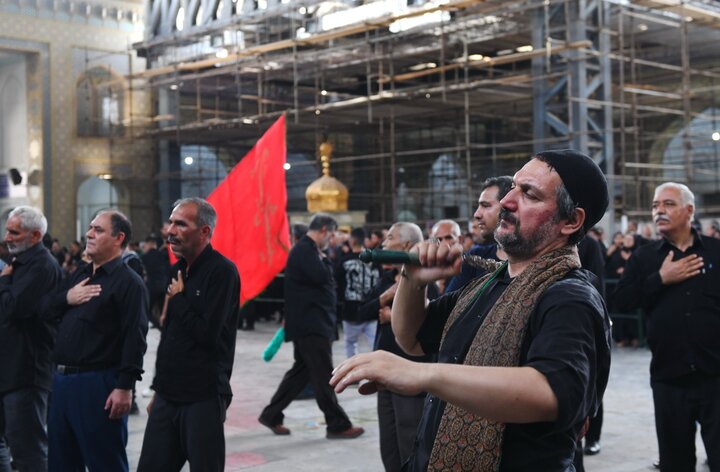 فیلم| عزاداری خادمان حرم حضرت معصومه(س) در حرم حضرت عبدالعظیم(ع)