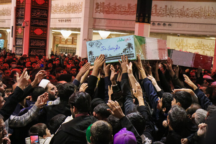 تصاویر/ آیین وداع با پیکر مطهر شهدای گمنام در حرم مطهر حضرت معصومه (س)