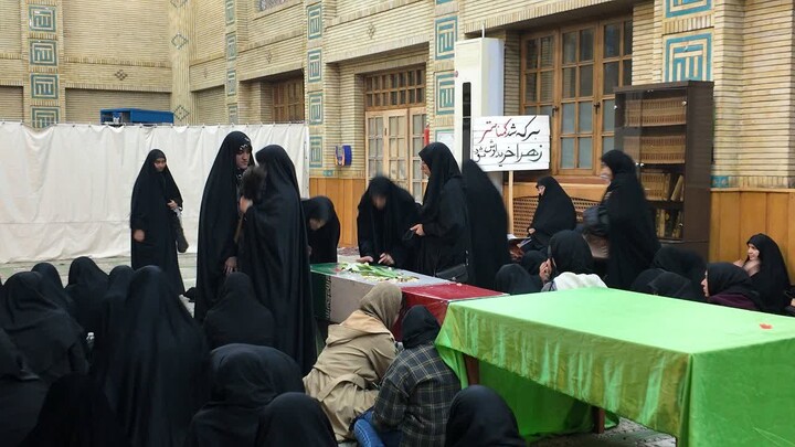 مراسم وداع با پیکر مطهر شهدای گمنام در مسجد دانشگاه تبریز